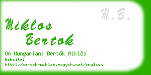 miklos bertok business card